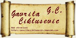 Gavrila Ciklušević vizit kartica
